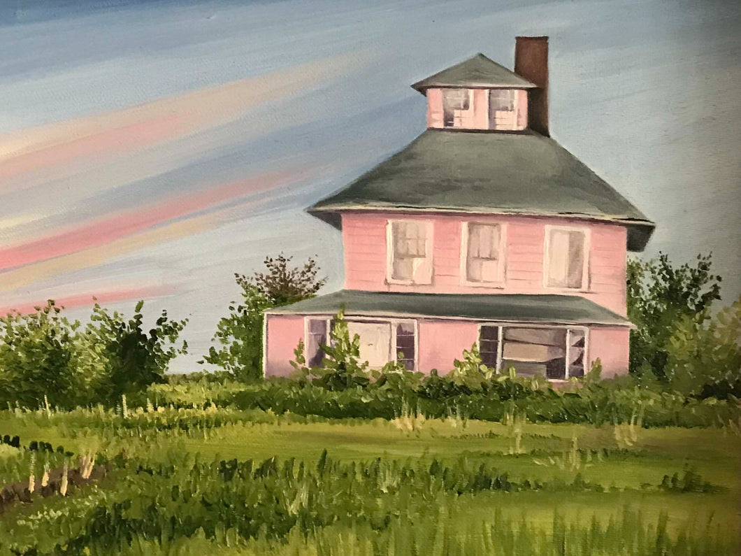 Pink House at Sunset